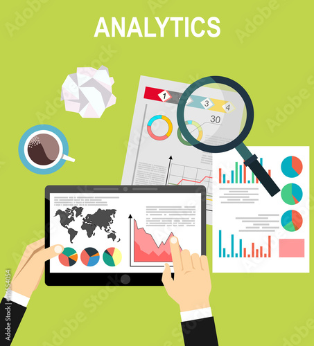 Analytics Information and Development Website Statistic. Concepts for web banners, printed and promotional materials