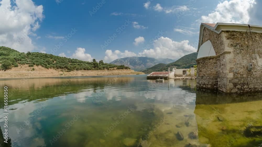 Sfentyli village flooded in Aposelemis artificial lake Sfentyli village flooded in Aposelemis artificial lake