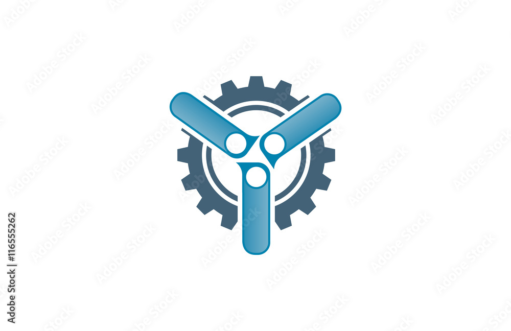y technology gear vector logo y technology gear vector logo