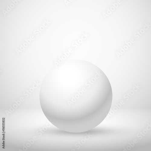 white clean sphere in empty room