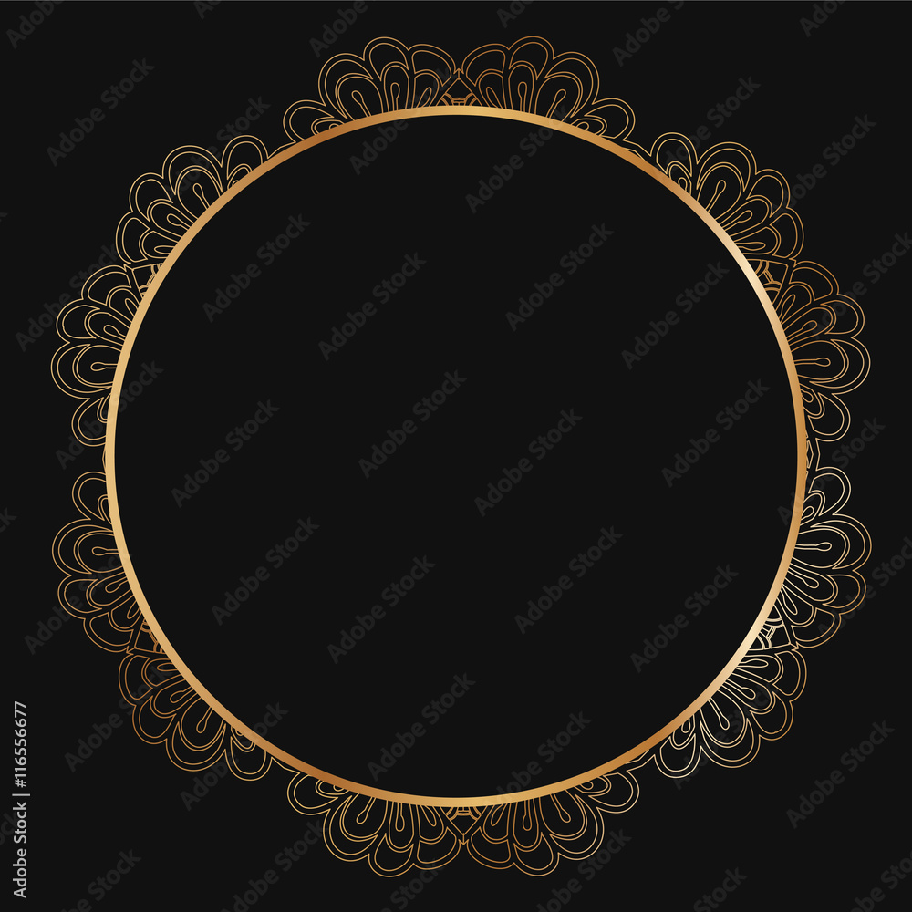 Vector gold floral frame silhouettes. Vector gold floral frame silhouettes.