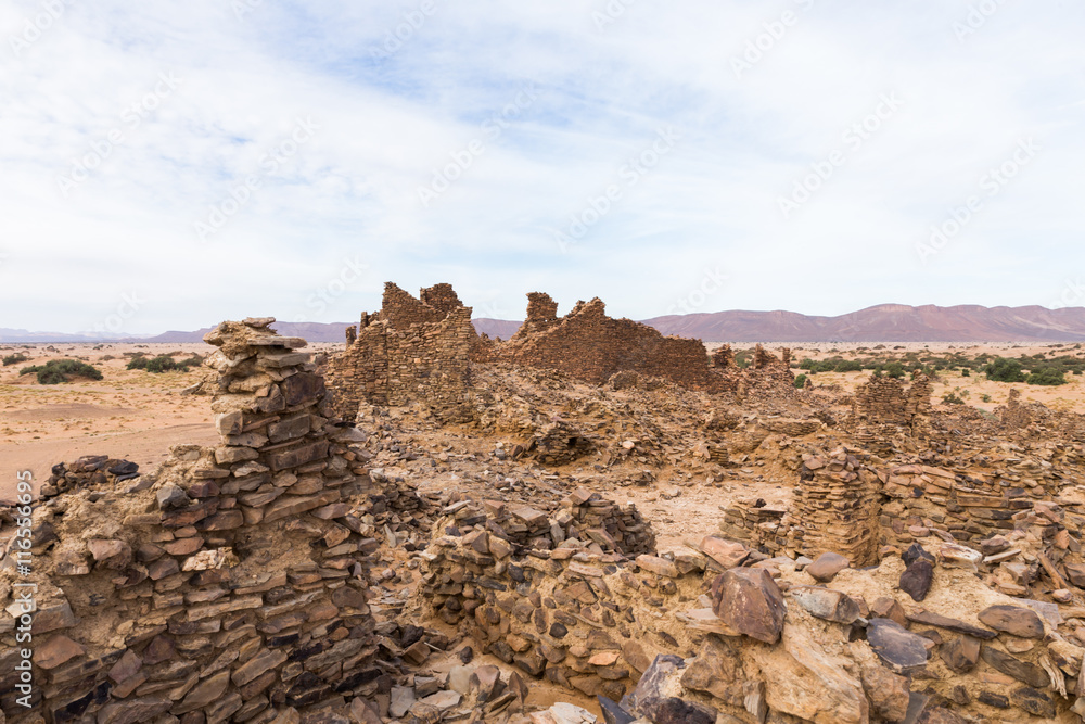 ruins of the ancient city in the Sahara desert