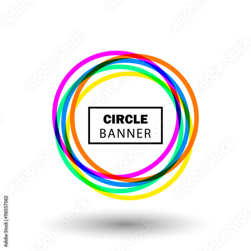  Colorful circle shap. Round banner for design element