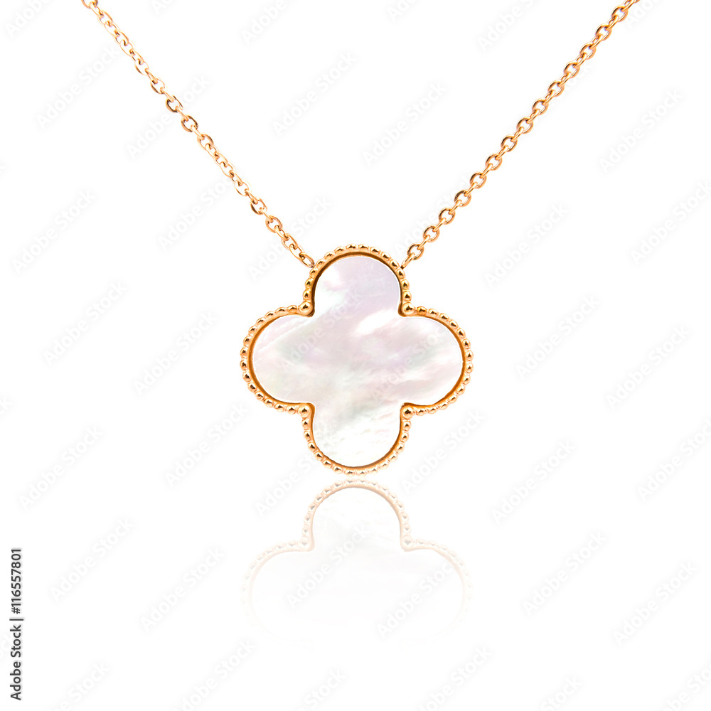 Fototapeta premium Golden pendant isolated on white