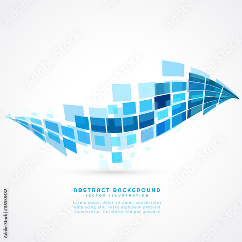 abstract blue mosaic wave