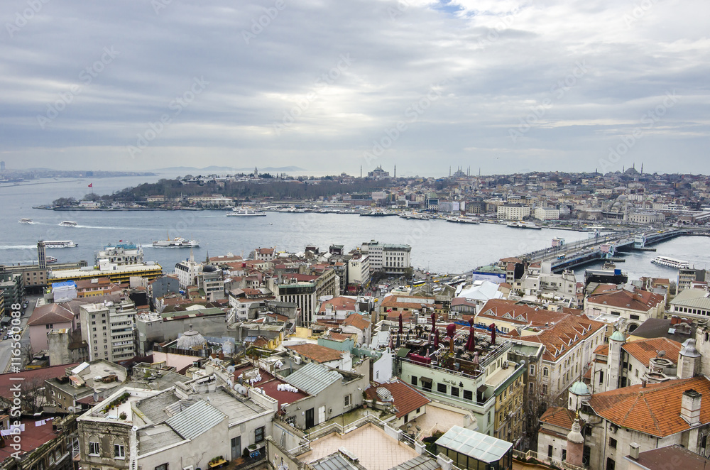 Istanbul and Golden Horn from Galata tower, Turkey
