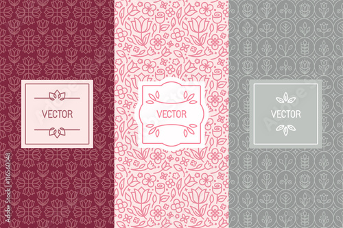 Vector set of design elements for cosmetic packaging