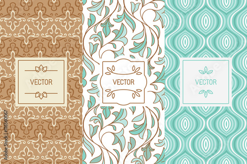 Vector set of design elements for cosmetic and beauty product pa