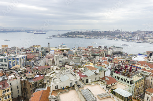 View of  Istanbul and Golden Horn from Galata tower  Turkey
