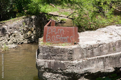 Graffiti on bridge support