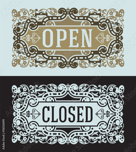 Open and Closed cards set