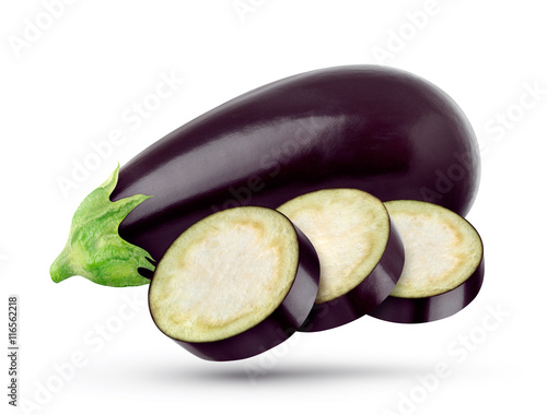 Eggplant isolated on white background, with clipping path