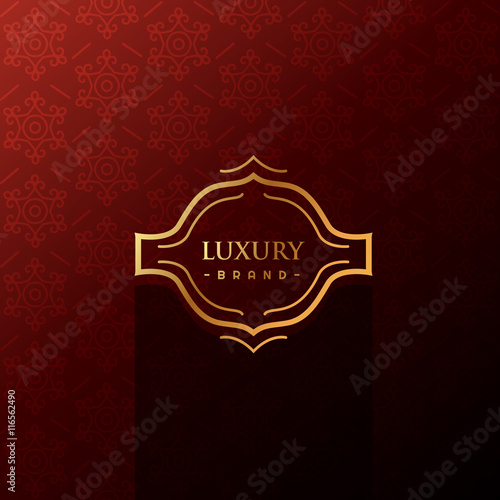 luxury label in red background