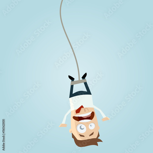 bungee jumping businessman clipart