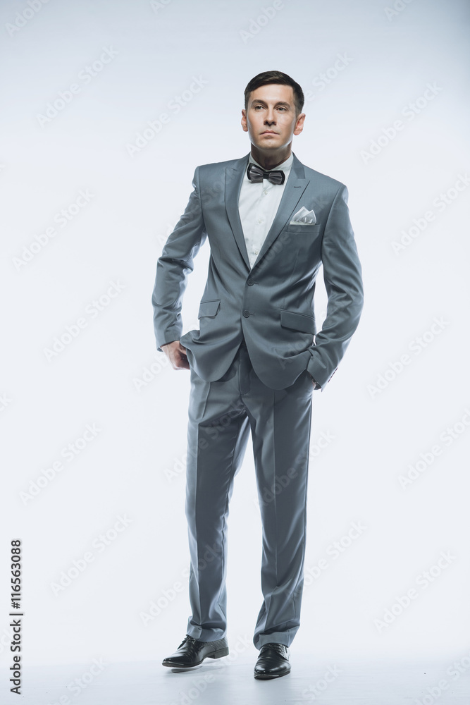 Portrait of a elegant handsome business man on white background Portrait of a elegant handsome business man on white background