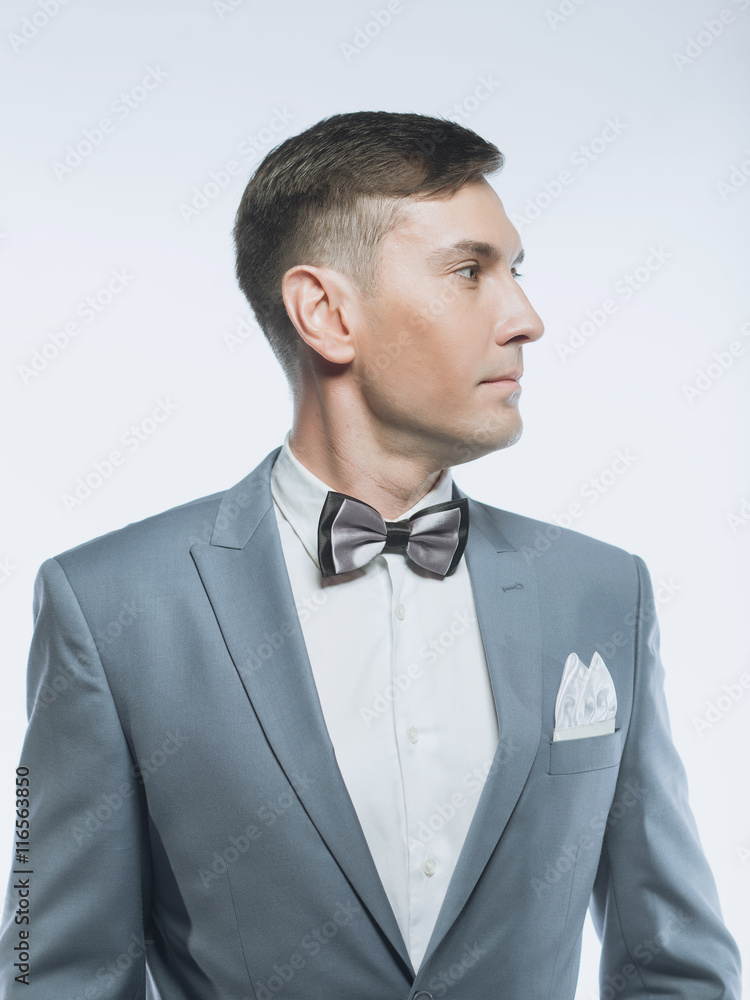 Portrait of a elegant handsome business man on white background Portrait of a elegant handsome business man on white background