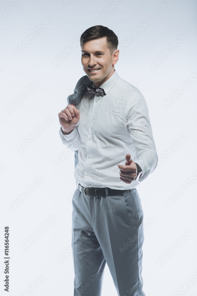 Portrait of a elegant handsome business man on white background Portrait of a elegant handsome business man on white background