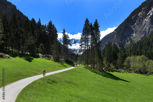 Way through mountain landscape in Stillup Valley Austria Tyrol