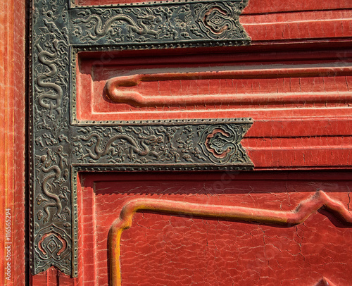 Old wooden door in Beijing,...