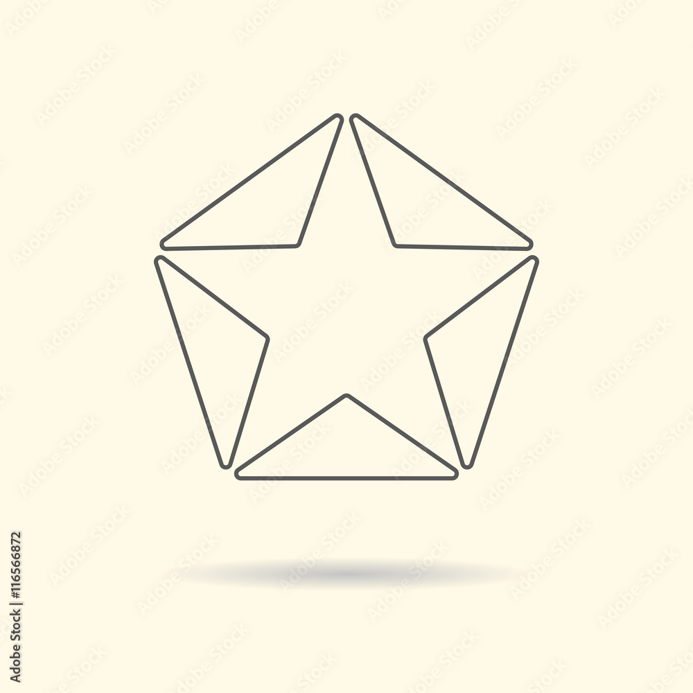 Star of grey lined triangles logo. Star of grey lined triangles logo.
