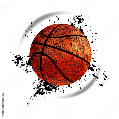 vector illustration for basketball, grunge style, a lot of lines, spots, splashes