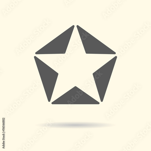 Star of grey triangles logo.