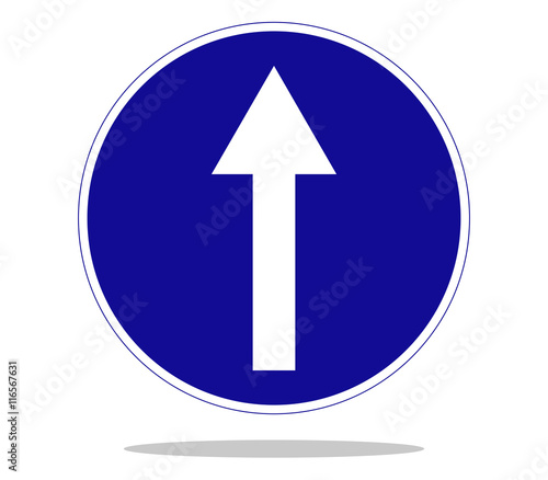 obligatory direction traffic sign