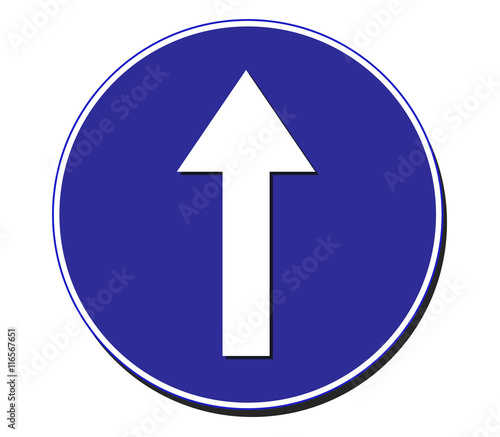obligatory direction traffic sign