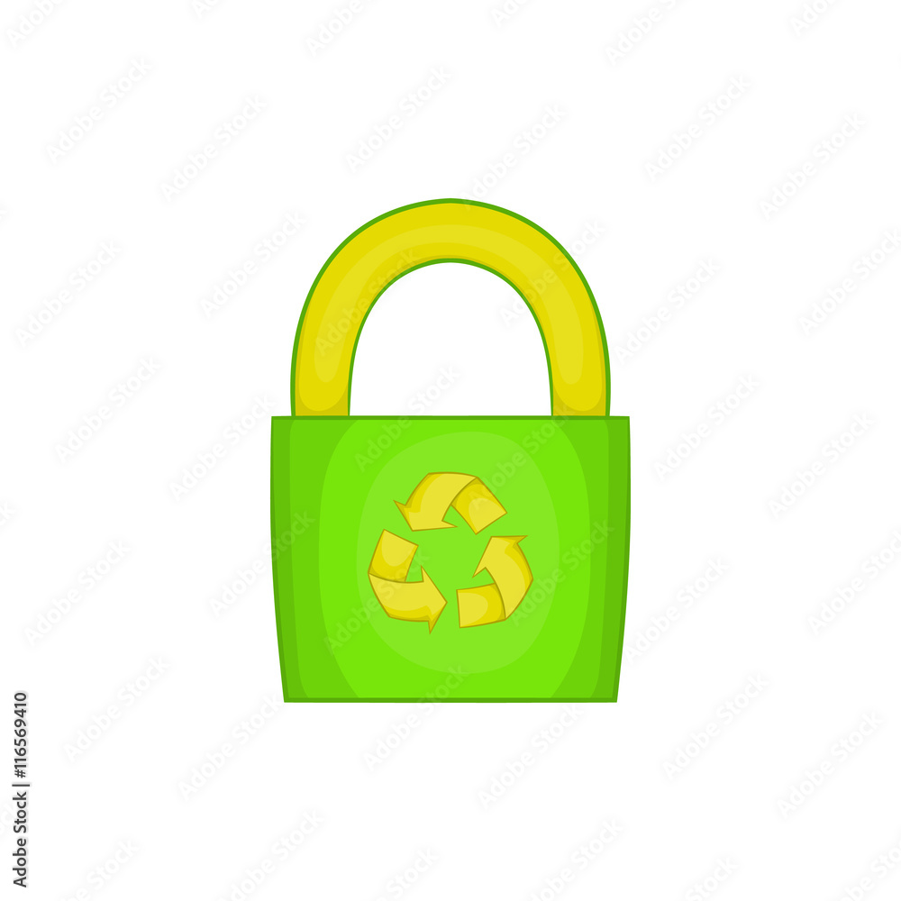 Eco bag icon in cartoon style isolated on white background. Ecology symbol Eco bag icon in cartoon style isolated on white background. Ecology symbol
