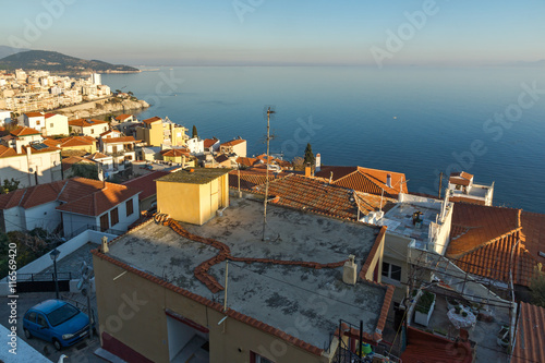Panoramic view to old town of Kavala, East Macedonia and Thrace, Greece