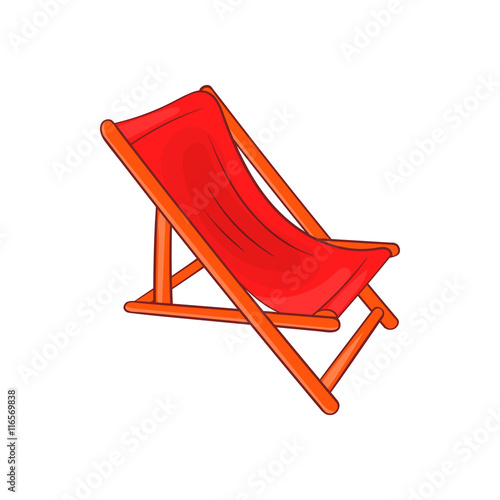 Lounger icon in cartoon style isolated on white background. Relax symbol