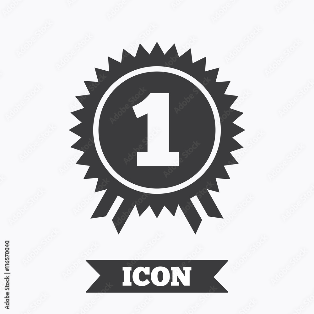 First place award sign icon. Prize for winner. First place award sign icon. Prize for winner.