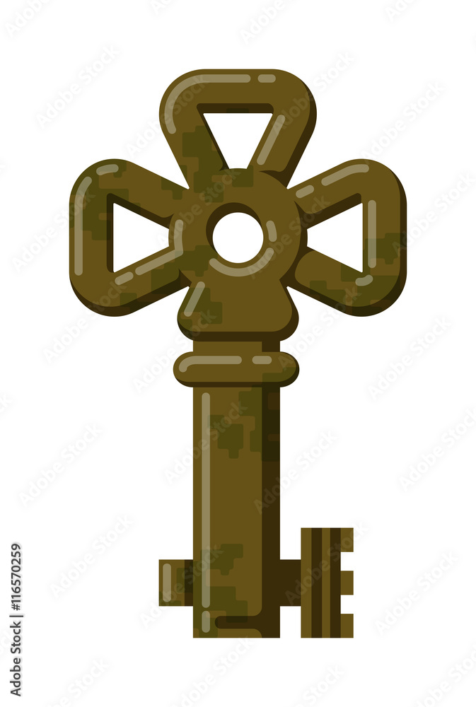 Obraz premium Vintage key vector isolated icon