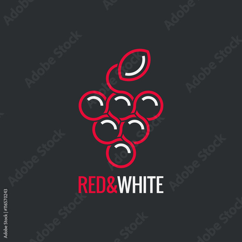 Bunch of grapes. Wine logo design background.