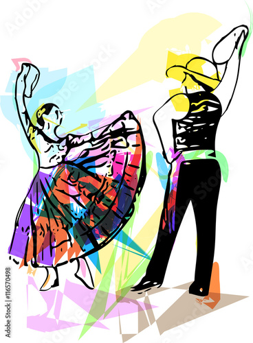 Illustration of Couple dancing