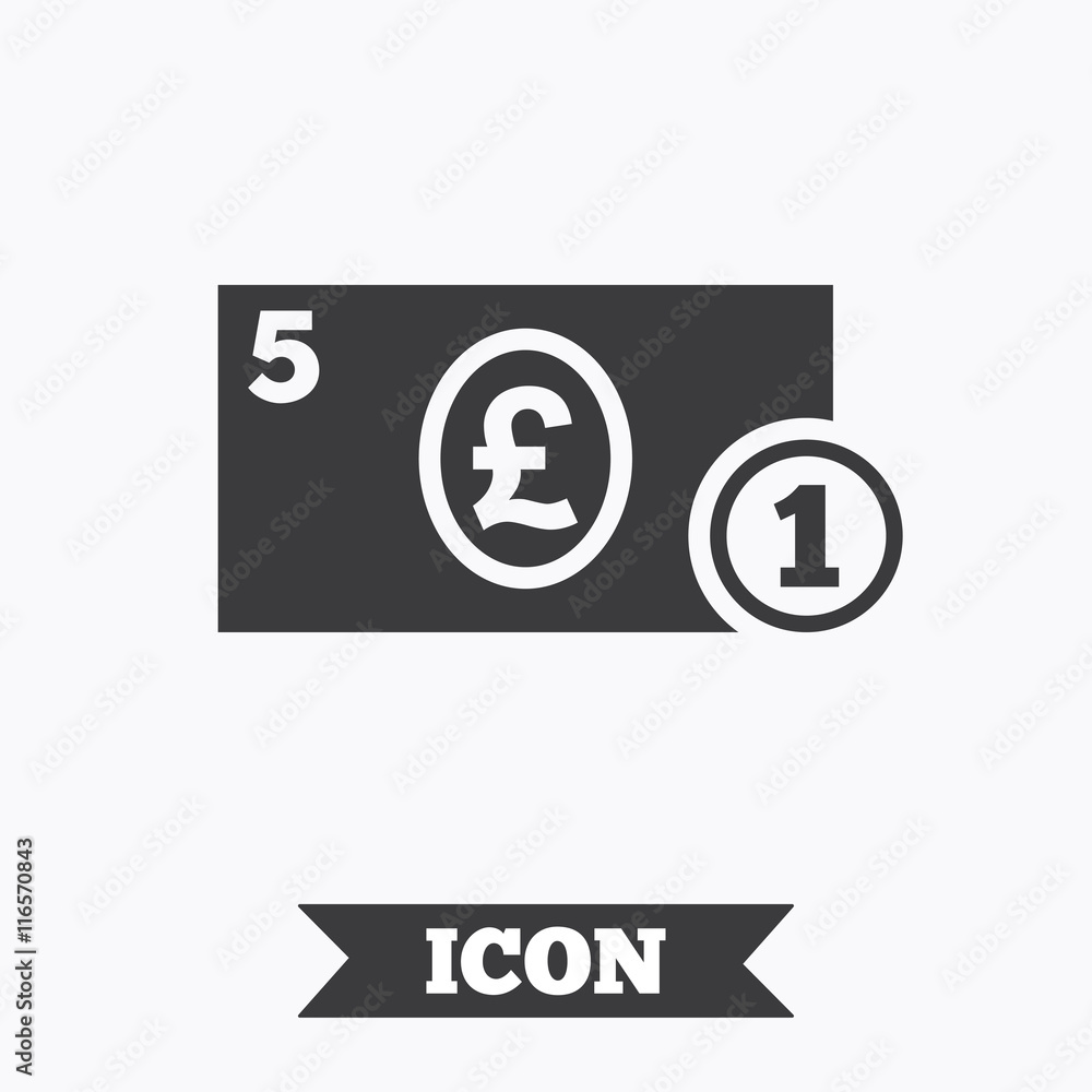 Cash sign icon. Pound Money symbol. Coin. Cash sign icon. Pound Money symbol. Coin.