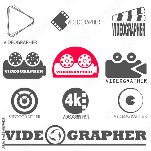 vector logos videographer. the shooting video.