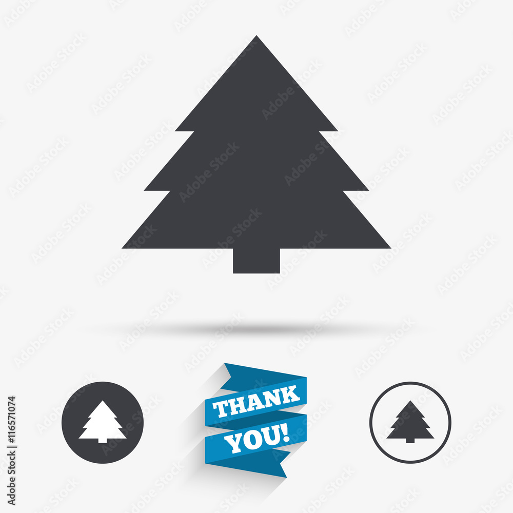 Christmas tree sign icon. Holidays button. Christmas tree sign icon. Holidays button.