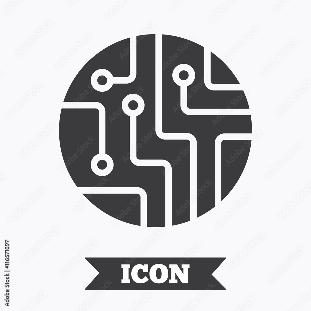 Circuit board sign icon. Technology symbol. Circuit board sign icon. Technology symbol.