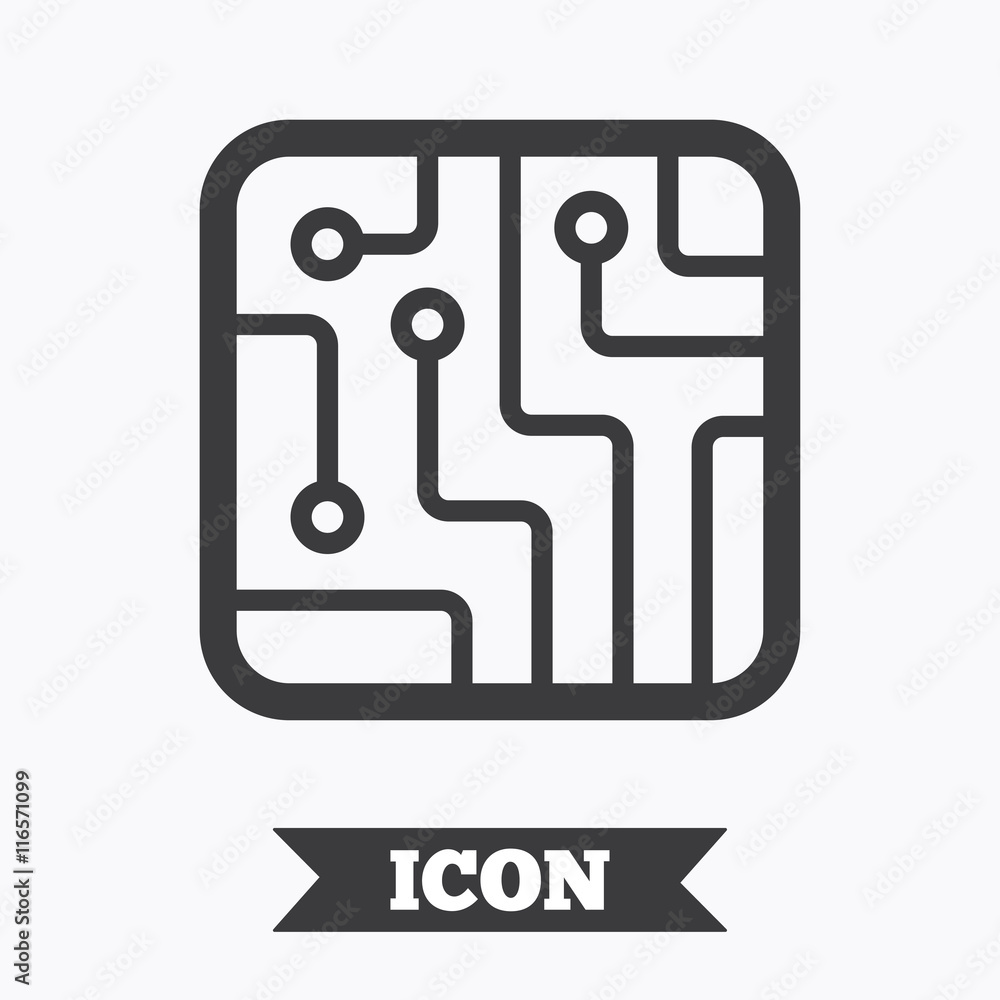 Circuit board sign icon. Technology symbol. Circuit board sign icon. Technology symbol.