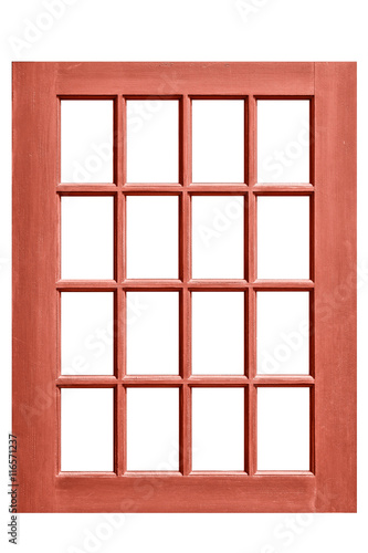 Wood window frame isolated on white background