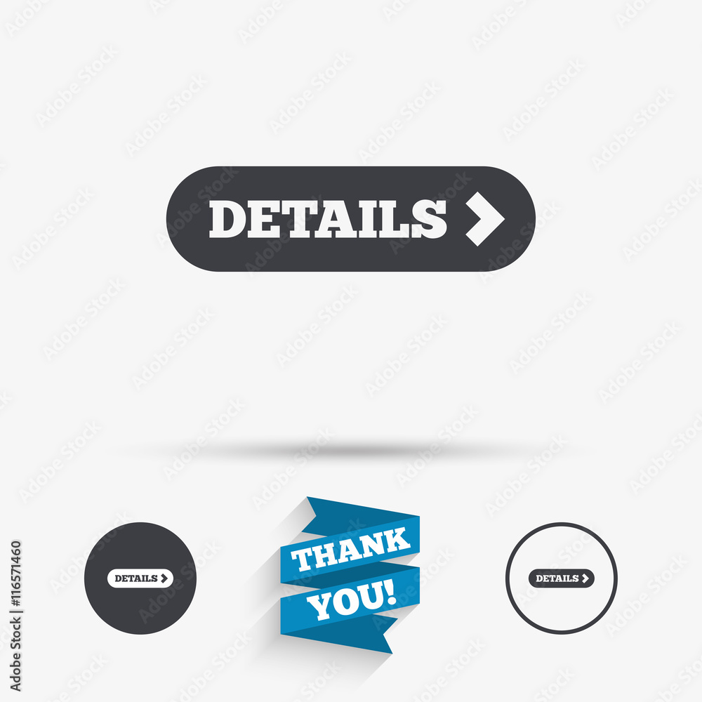 Details with arrow sign icon. More symbol. Details with arrow sign icon. More symbol.