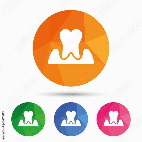 Parodontosis tooth sign icon. Dental care symbol