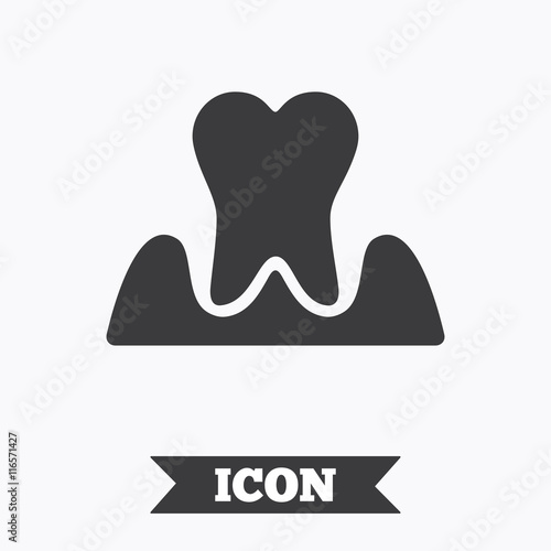 Parodontosis tooth sign icon. Dental care symbol.