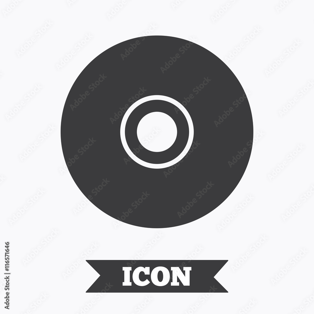 CD or DVD sign icon. Compact disc symbol. CD or DVD sign icon. Compact disc symbol.