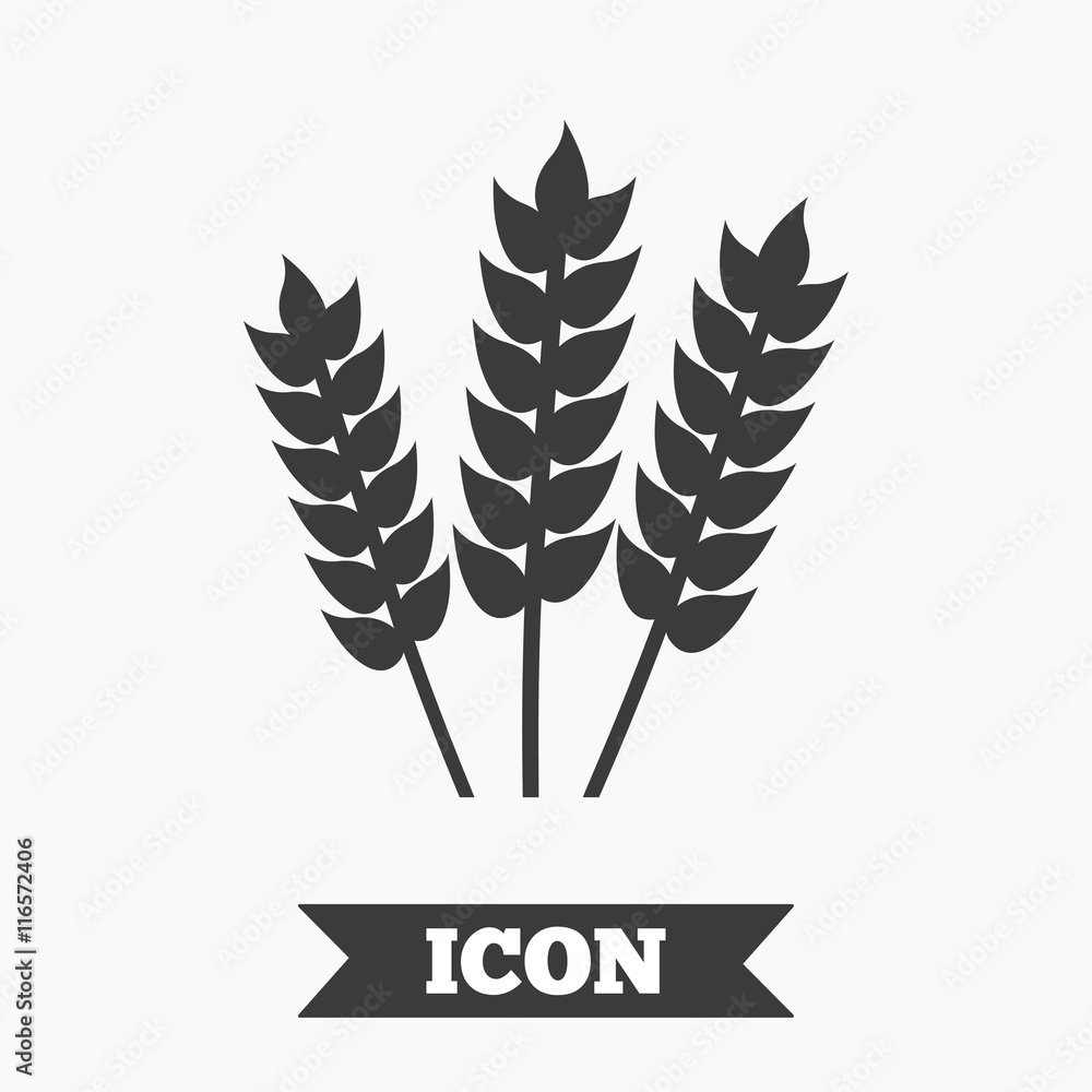 Agricultural sign icon. Gluten free or No gluten.