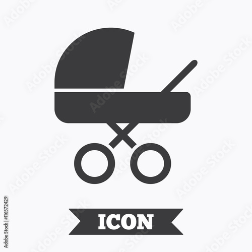 Baby pram stroller sign icon. Baby buggy symbol.