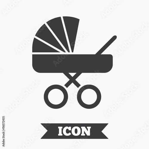 Baby pram stroller sign icon. Baby buggy symbol.
