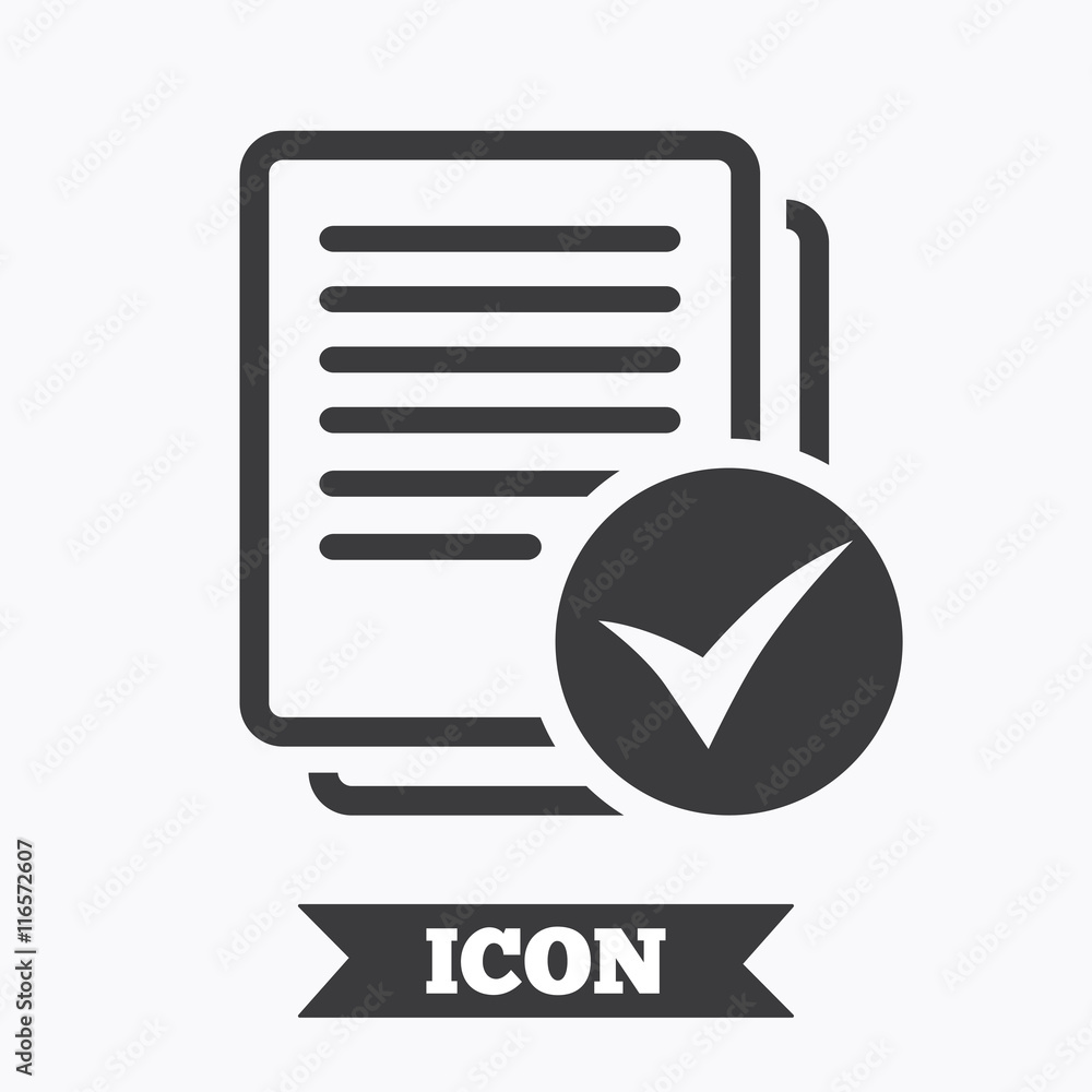 Text file sign icon. Check File document symbol. Text file sign icon. Check File document symbol.