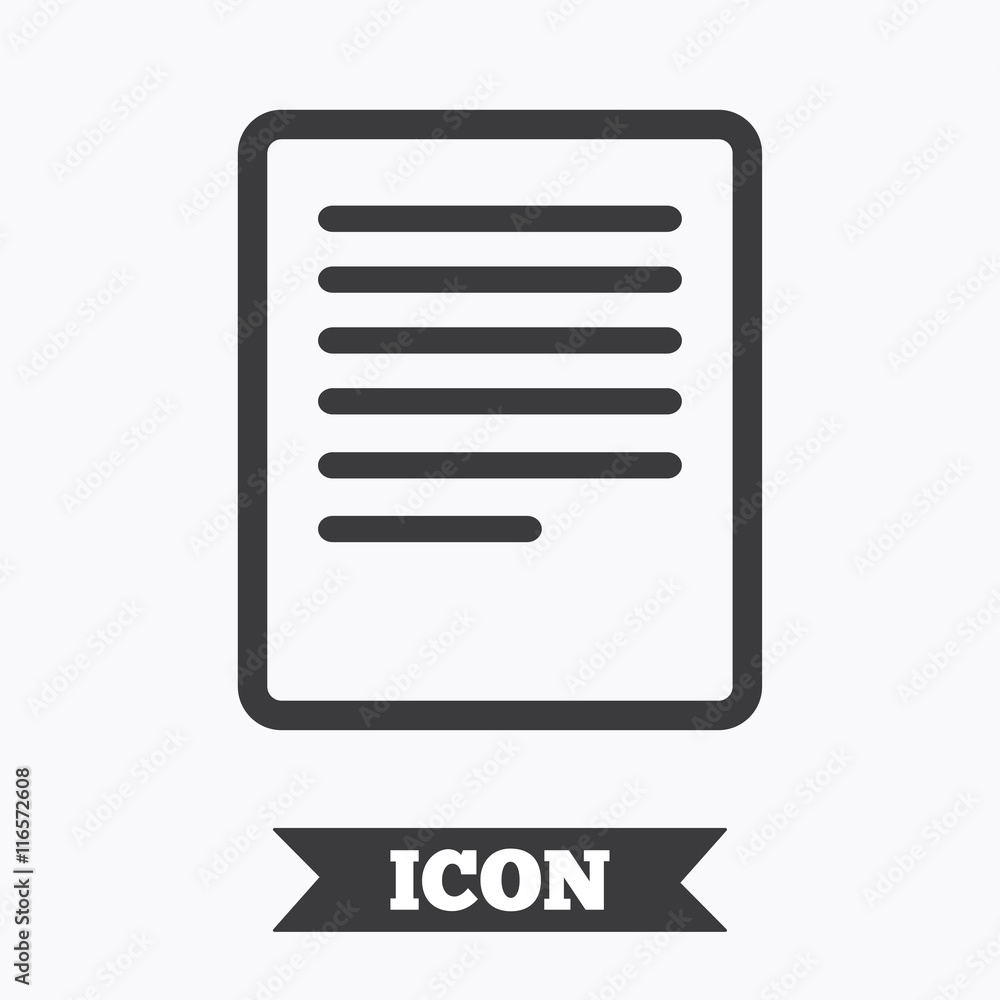 Text file sign icon. File document symbol. Text file sign icon. File document symbol.